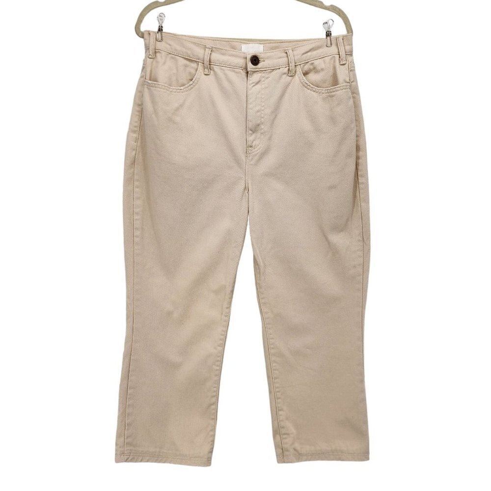 Every Womens 31 Jeans Cropped Ivory Tan Denim Jeans